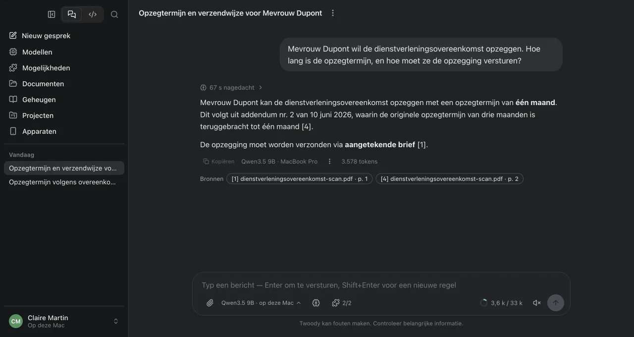 Een vraag over een dossier, met de bronnen