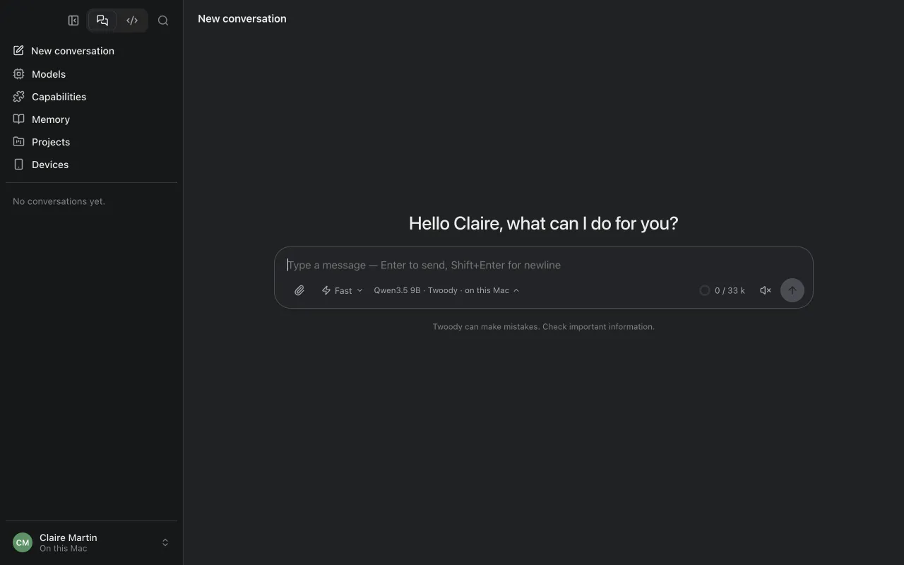 The start screen