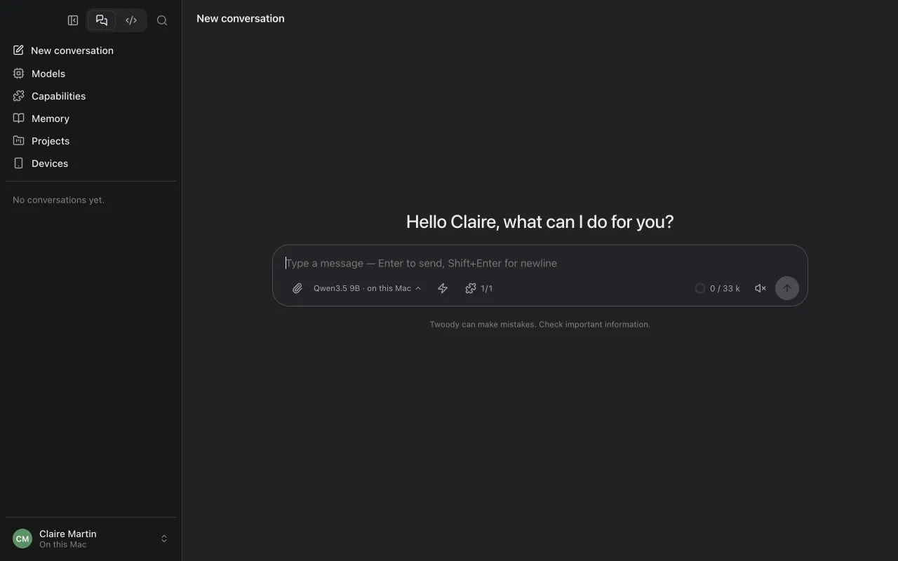 The start screen